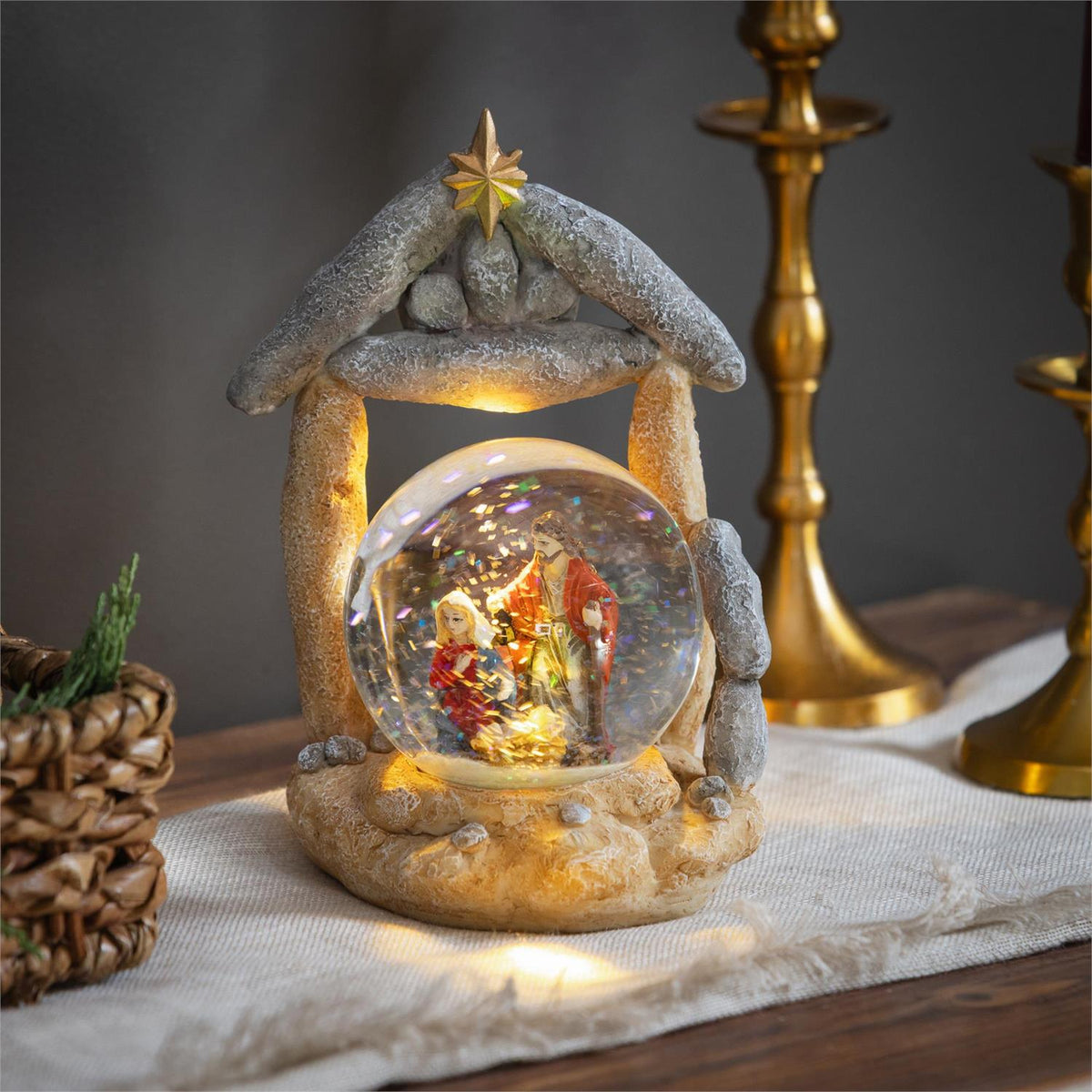 Nativity LED Table Décor Resin Waterglobe, 6.75"H LTCDG8TAL