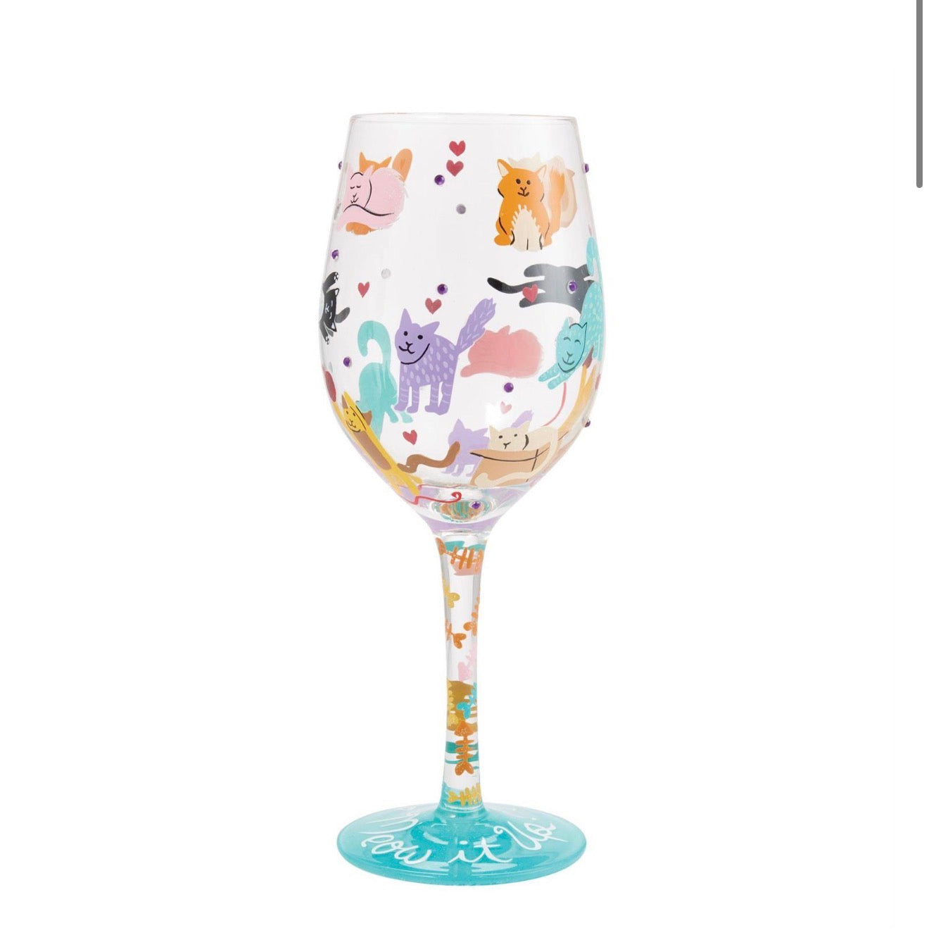 Meow it Up Wine Glass by Lolita