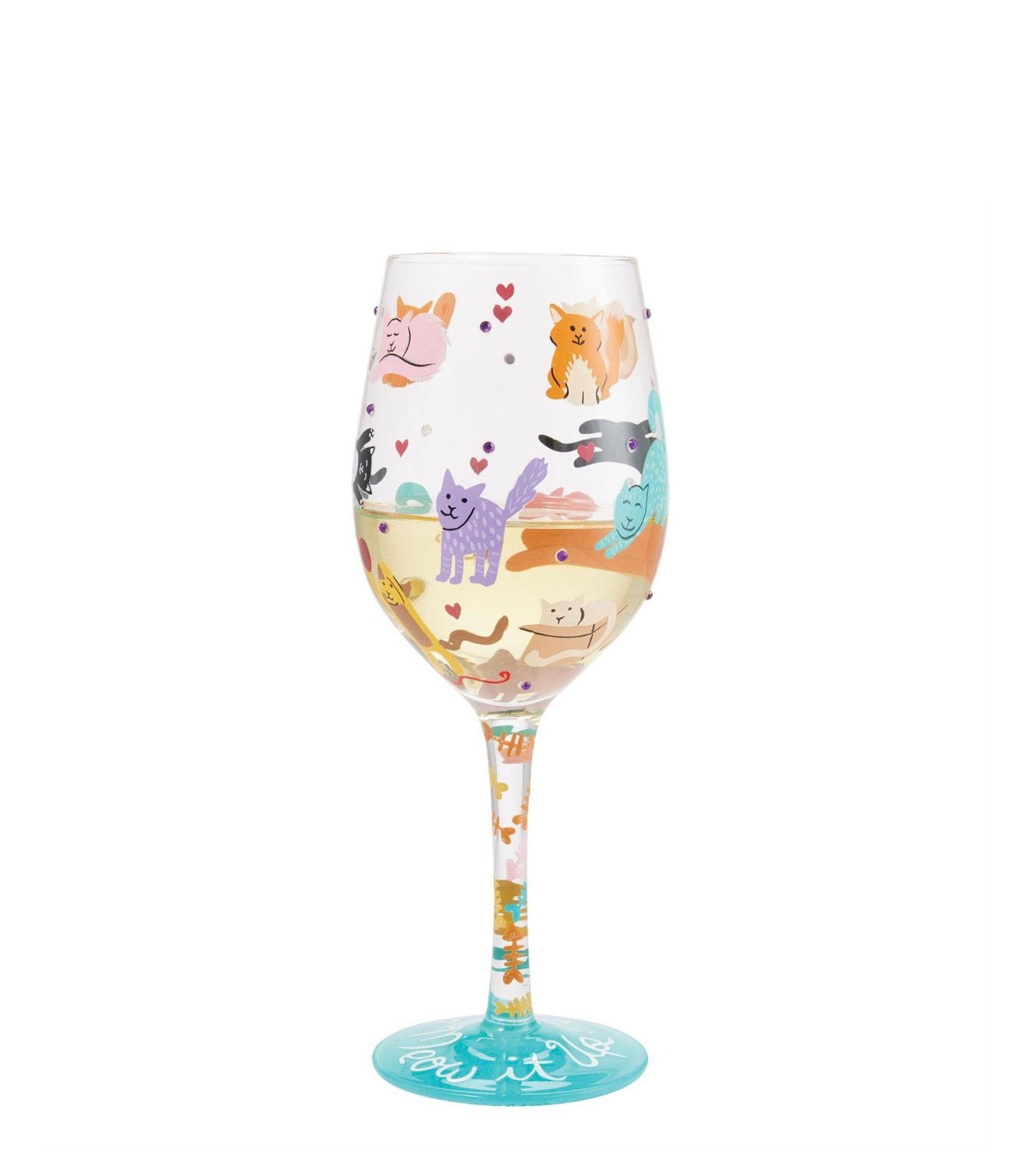Meow it Up Wine Glass by Lolita