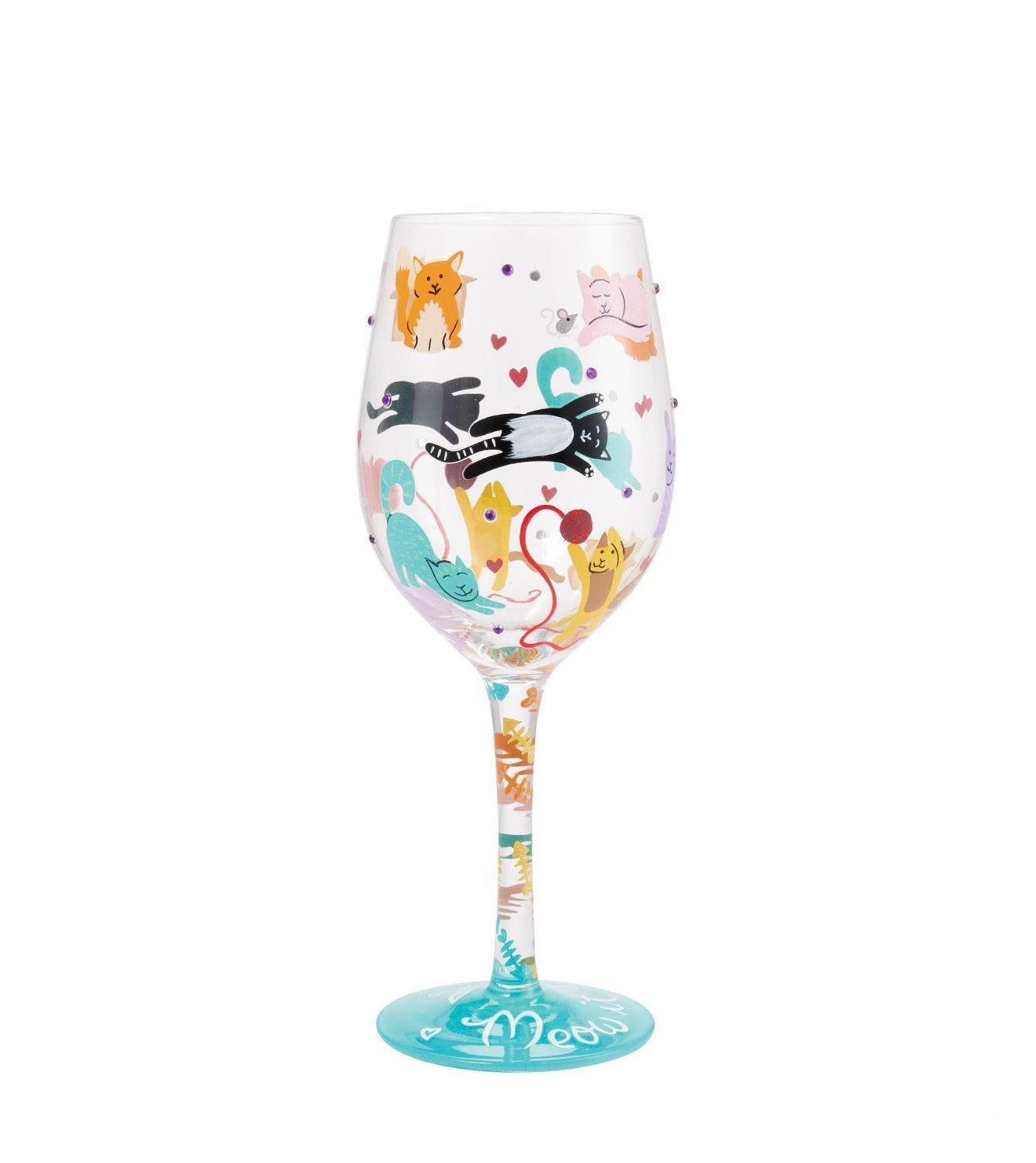 Meow it Up Wine Glass by Lolita