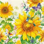 Luncheon Wild Sunflowers Napkins. 20 Pcs