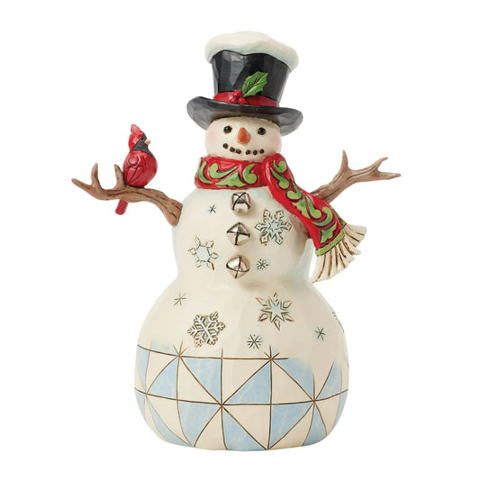 Snowman with Cardinal & Twig by Jim Shore