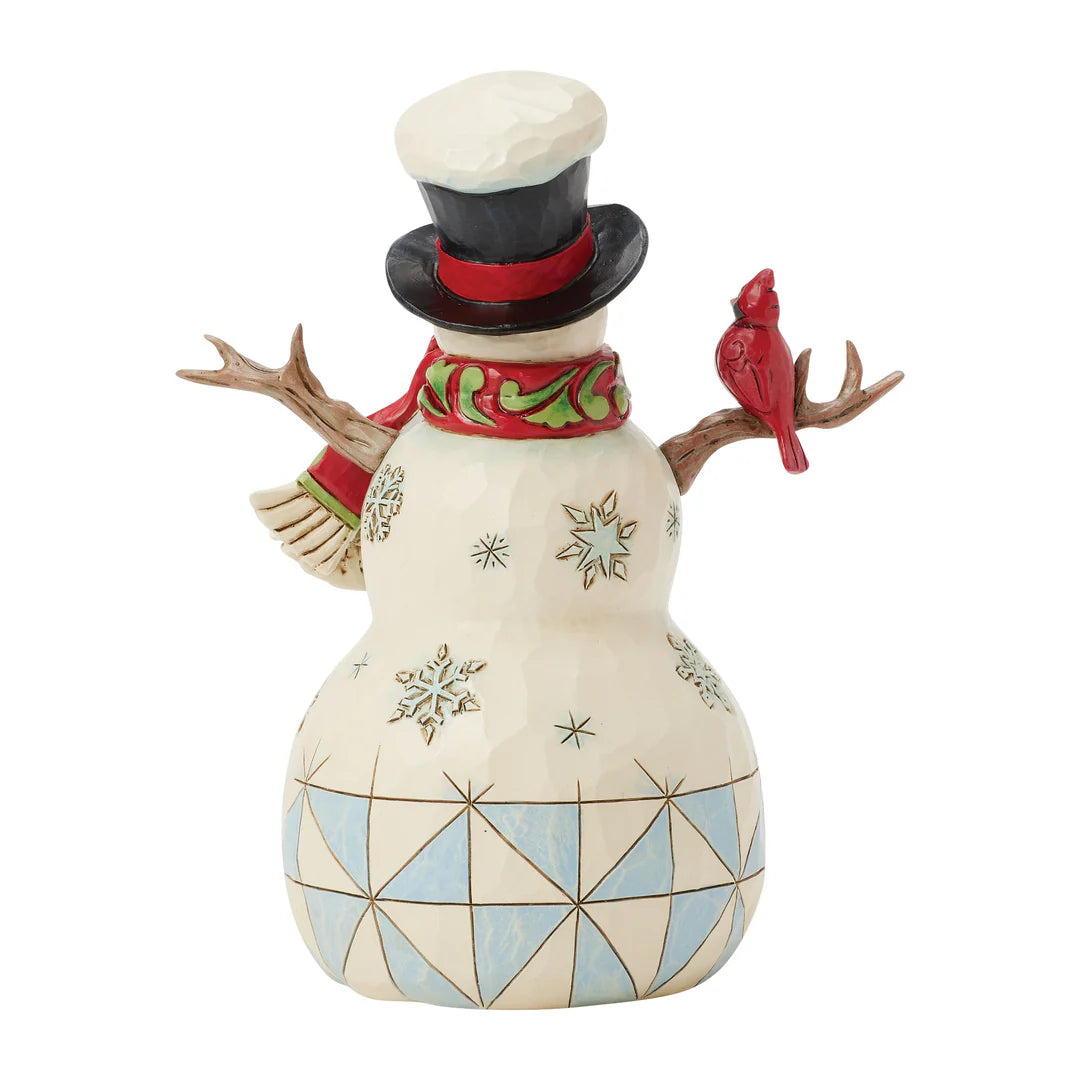 Snowman with Cardinal & Twig by Jim Shore