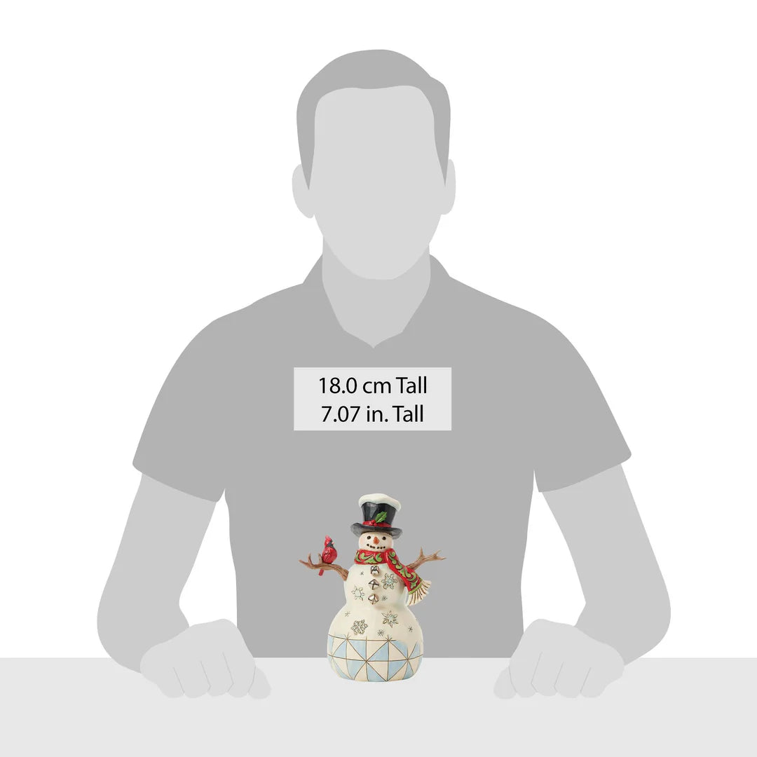 Snowman with Cardinal & Twig by Jim Shore