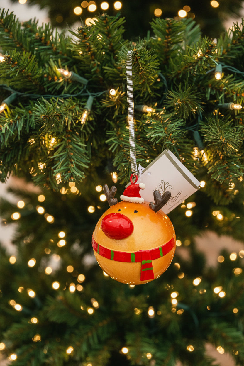 Metal Ball Ornament, 3 Inches, Spring Hanger, 2 Assorted (sold individually)
