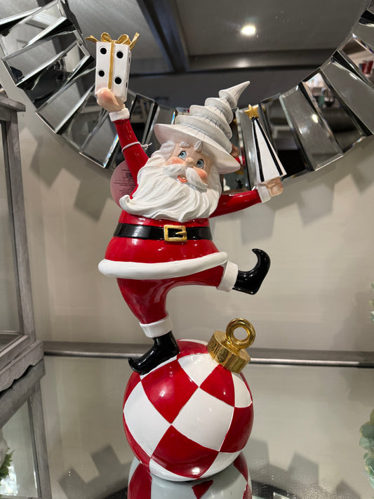 Santa with Tree and Giftbox, 17.5 Inches