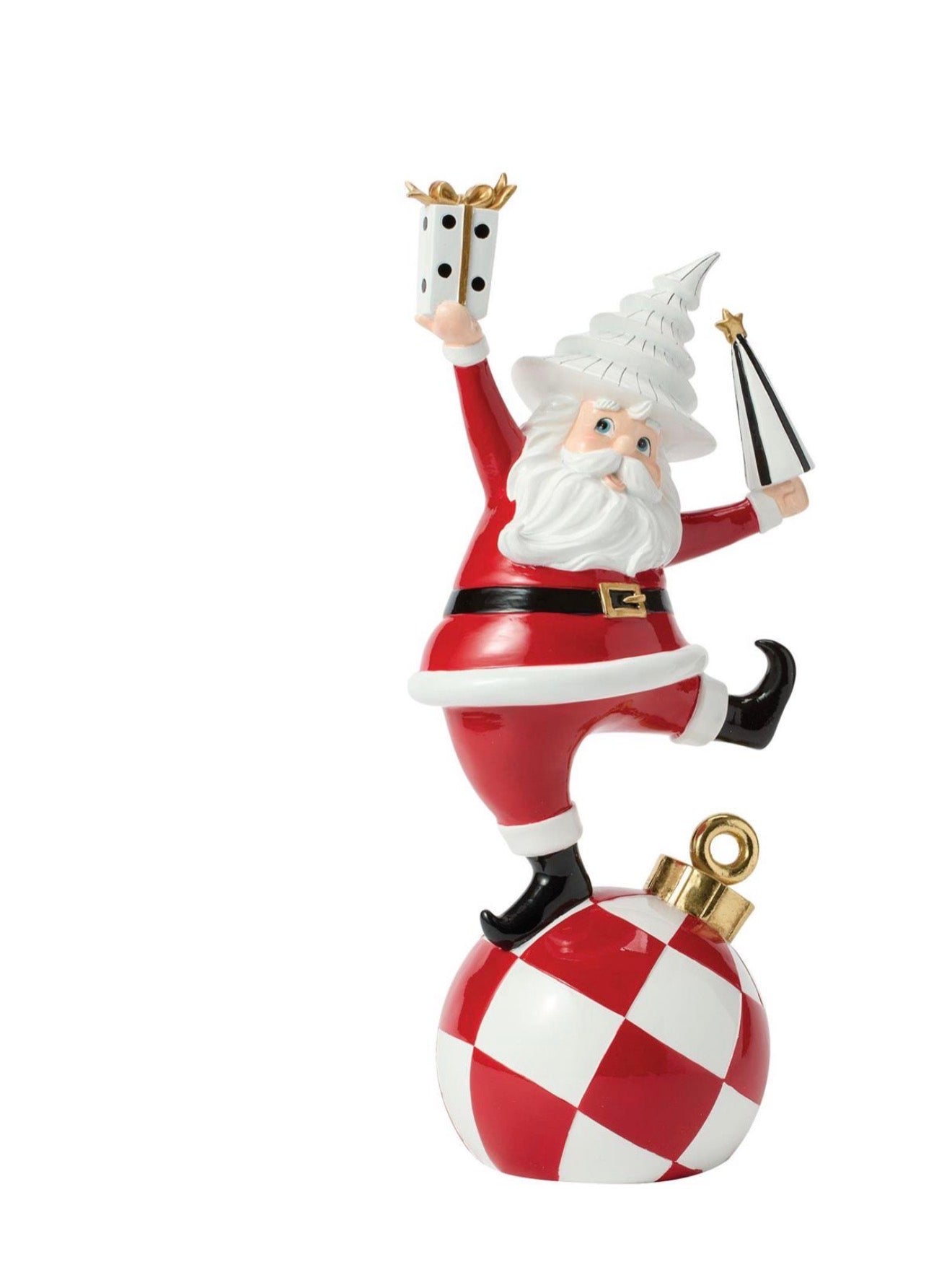Santa with Tree and Giftbox, 17.5 Inches