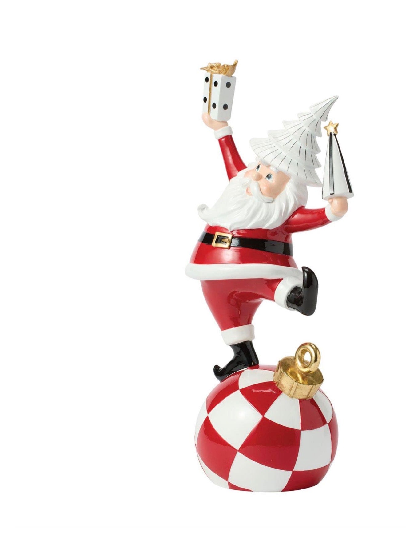 Santa with Tree and Giftbox, 17.5 Inches