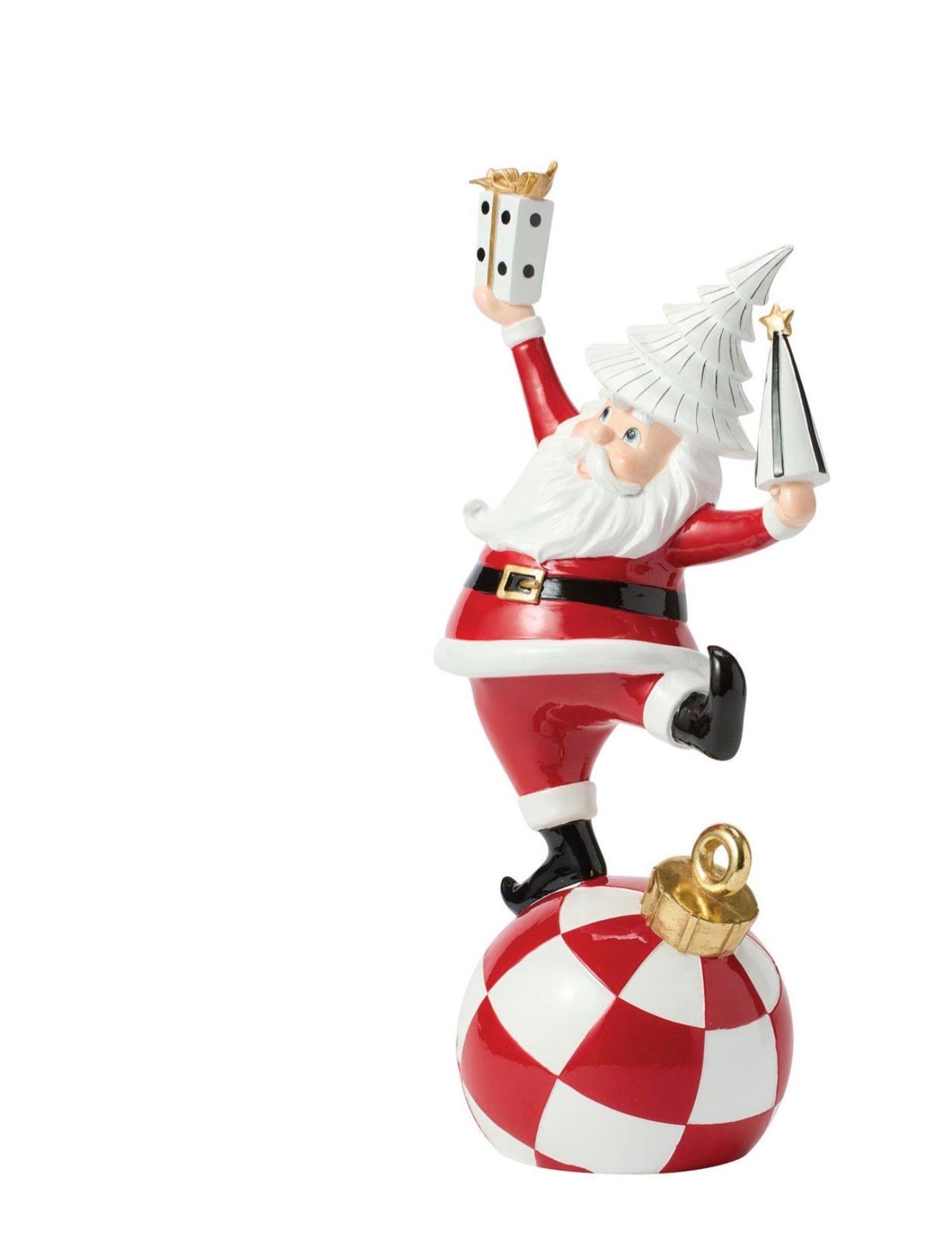 Santa with Tree and Giftbox, 17.5 Inches