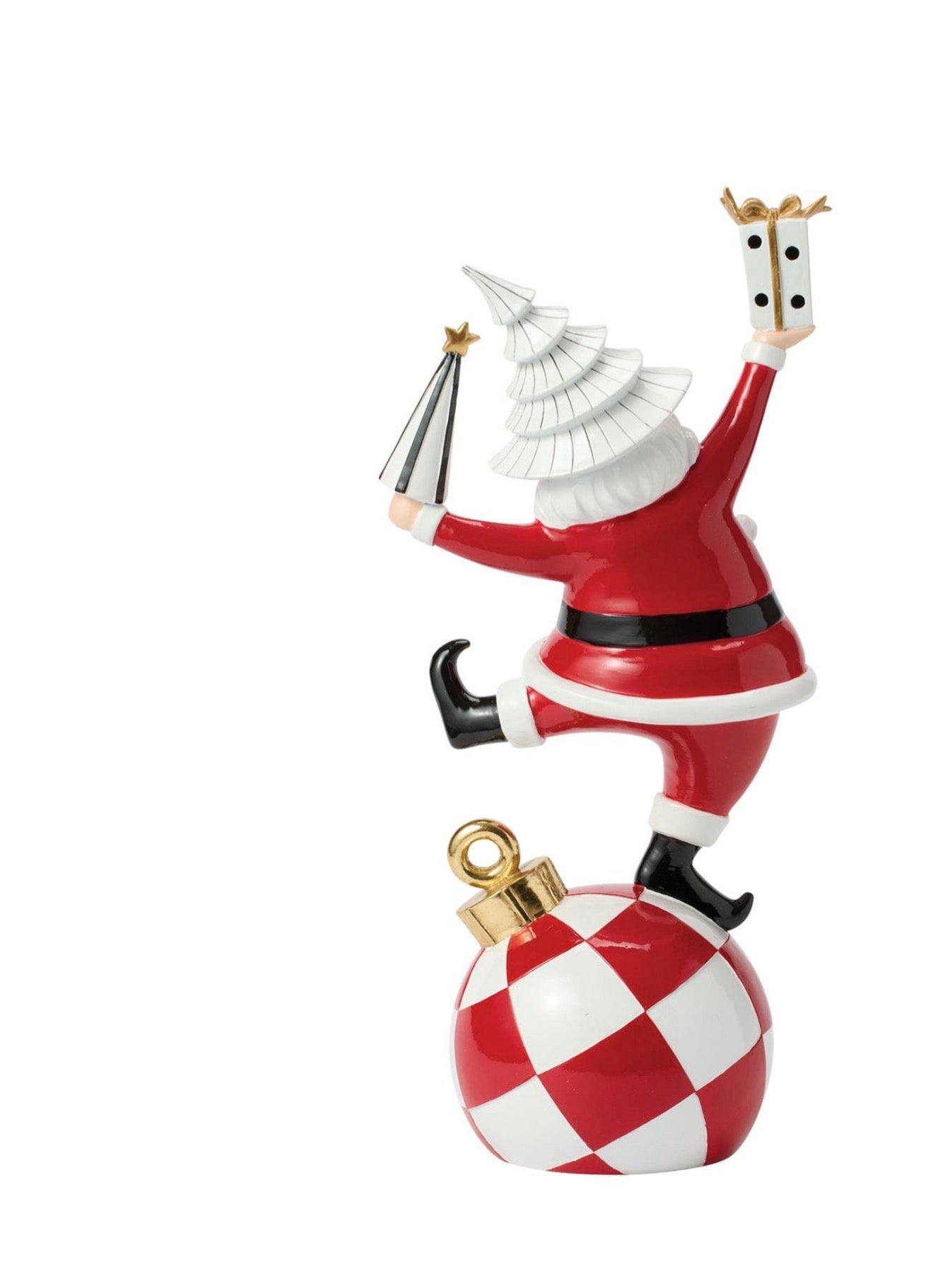 Santa with Tree and Giftbox, 17.5 Inches