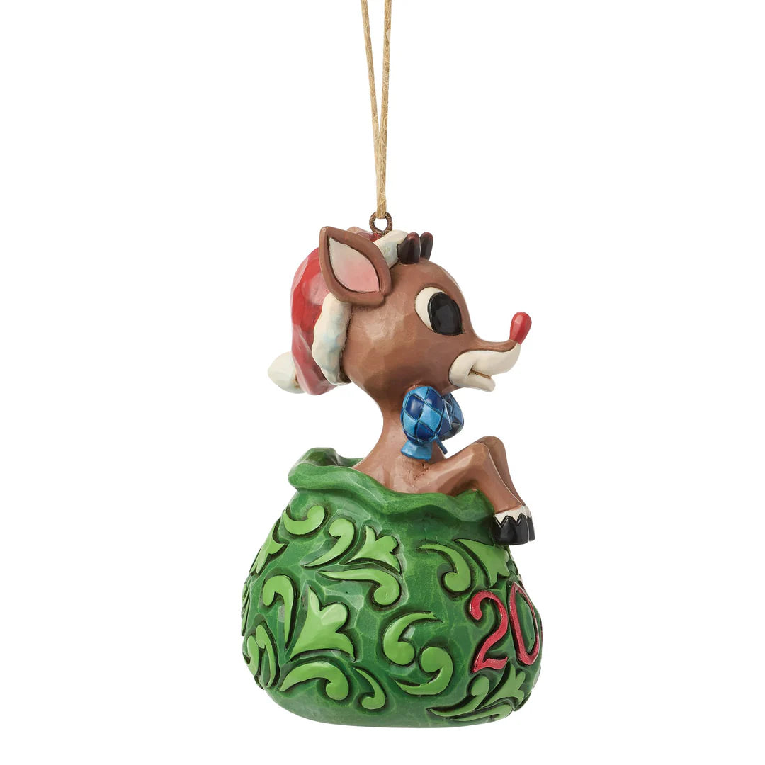Dated 2026 Rudolph in Bag Ornament by Jim Shore