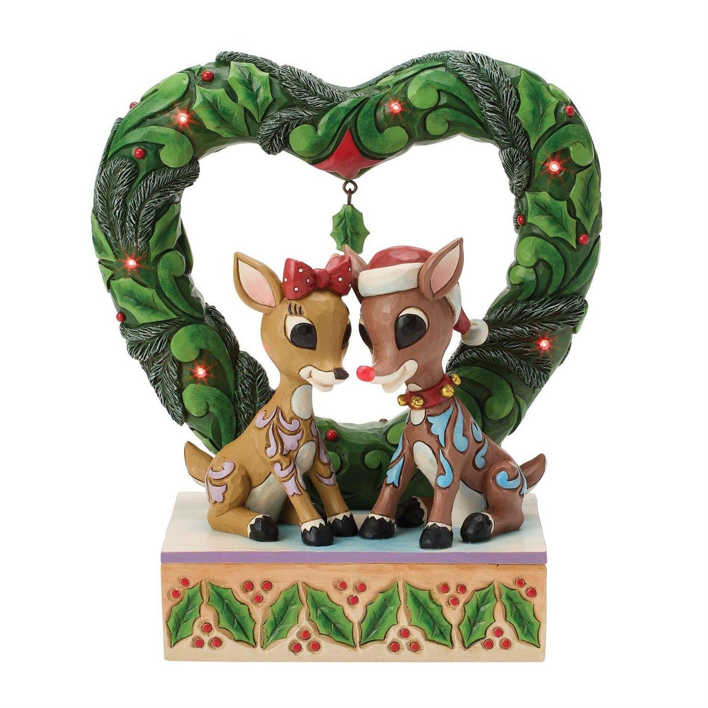 Rudolph &Clarice Heart Wreathe Figurine by Jim Shore
