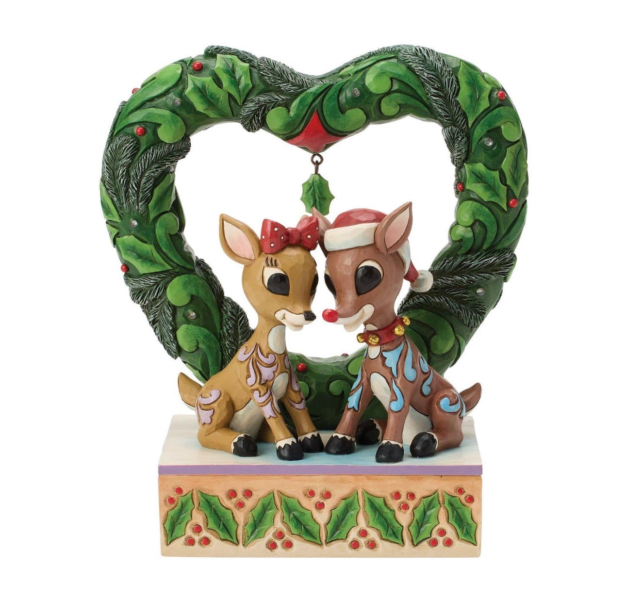 Rudolph &Clarice Heart Wreathe Figurine by Jim Shore