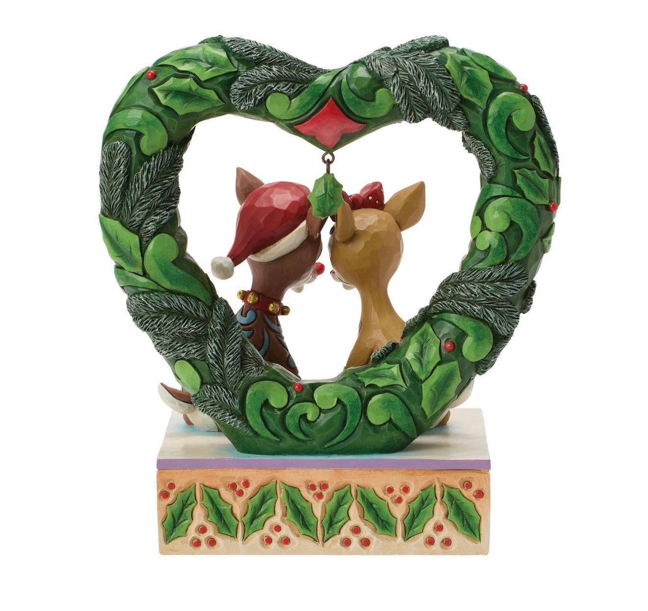 Rudolph &Clarice Heart Wreathe Figurine by Jim Shore
