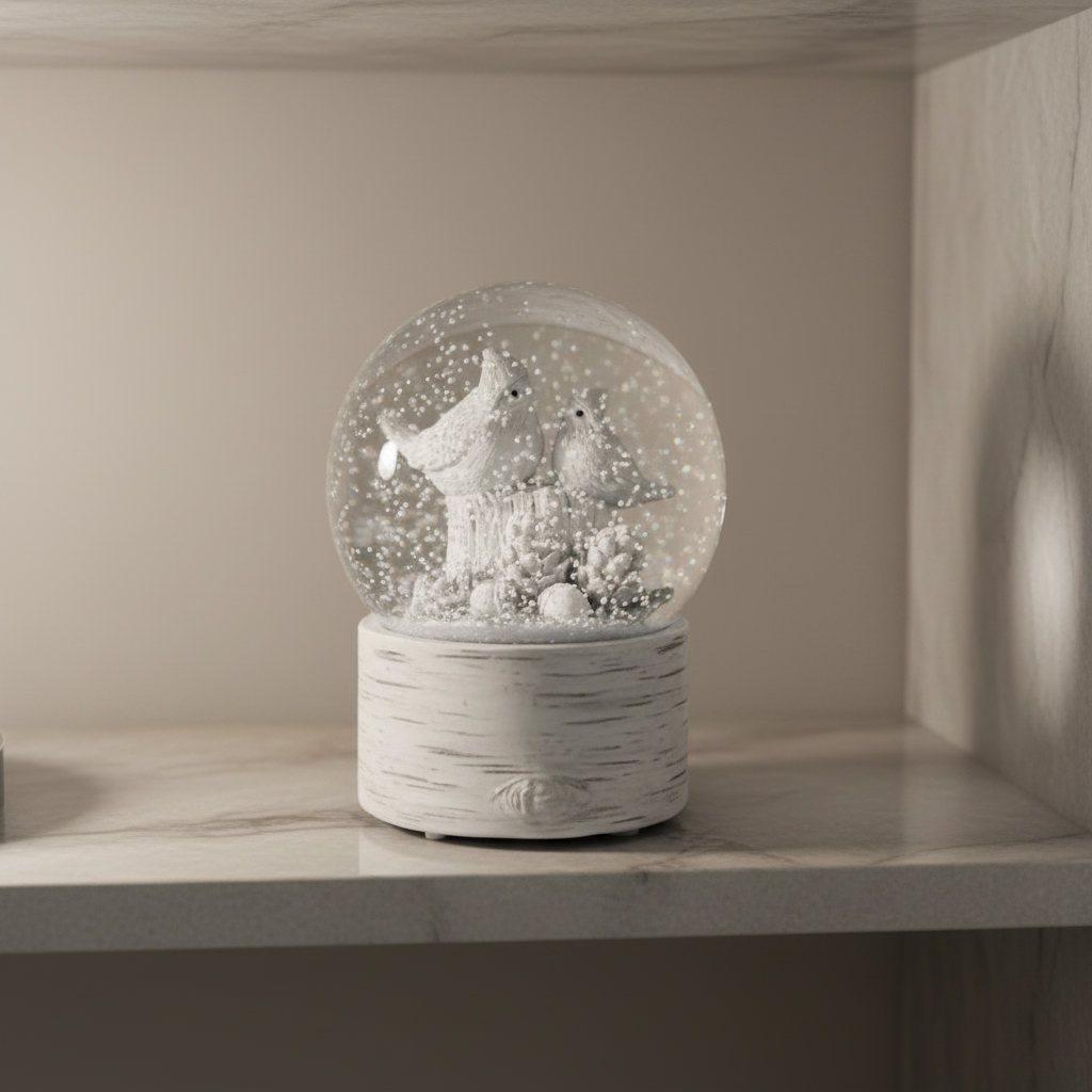 Small Snow Globe with Bird Couple