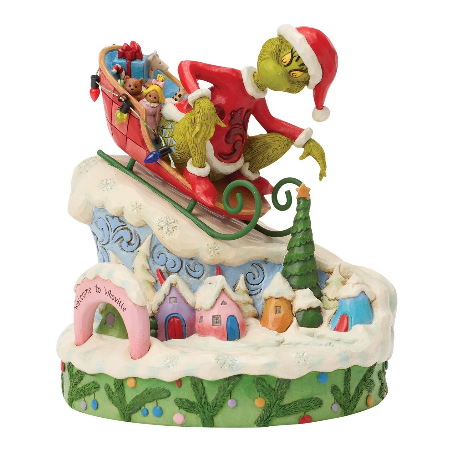 Grinch on Small Sled Figure by Jim Shore