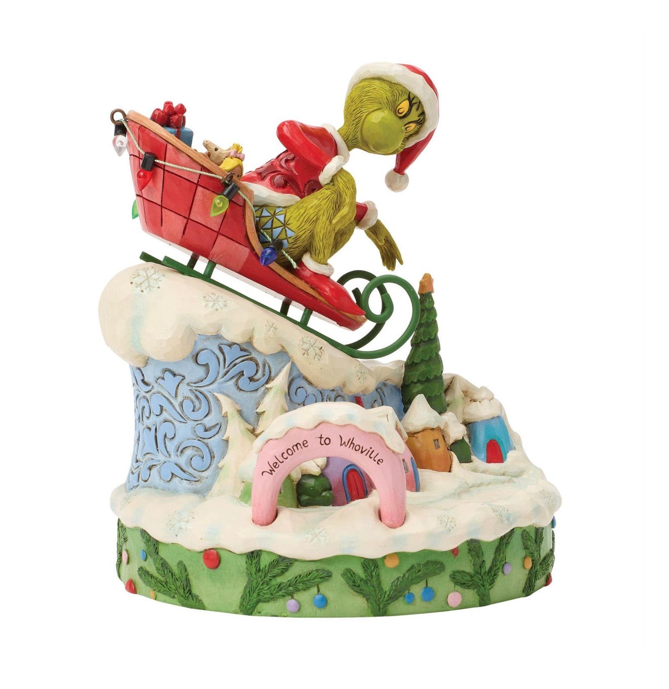 Grinch on Small Sled Figure by Jim Shore