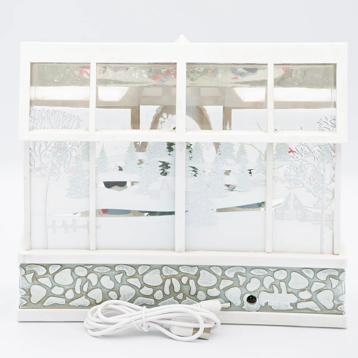 Confetti Lites Lighted Swirl Greenhouse with Snowman Choir Scene