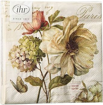 Marche De Fleurs Cream, Paper Napkins by IHR