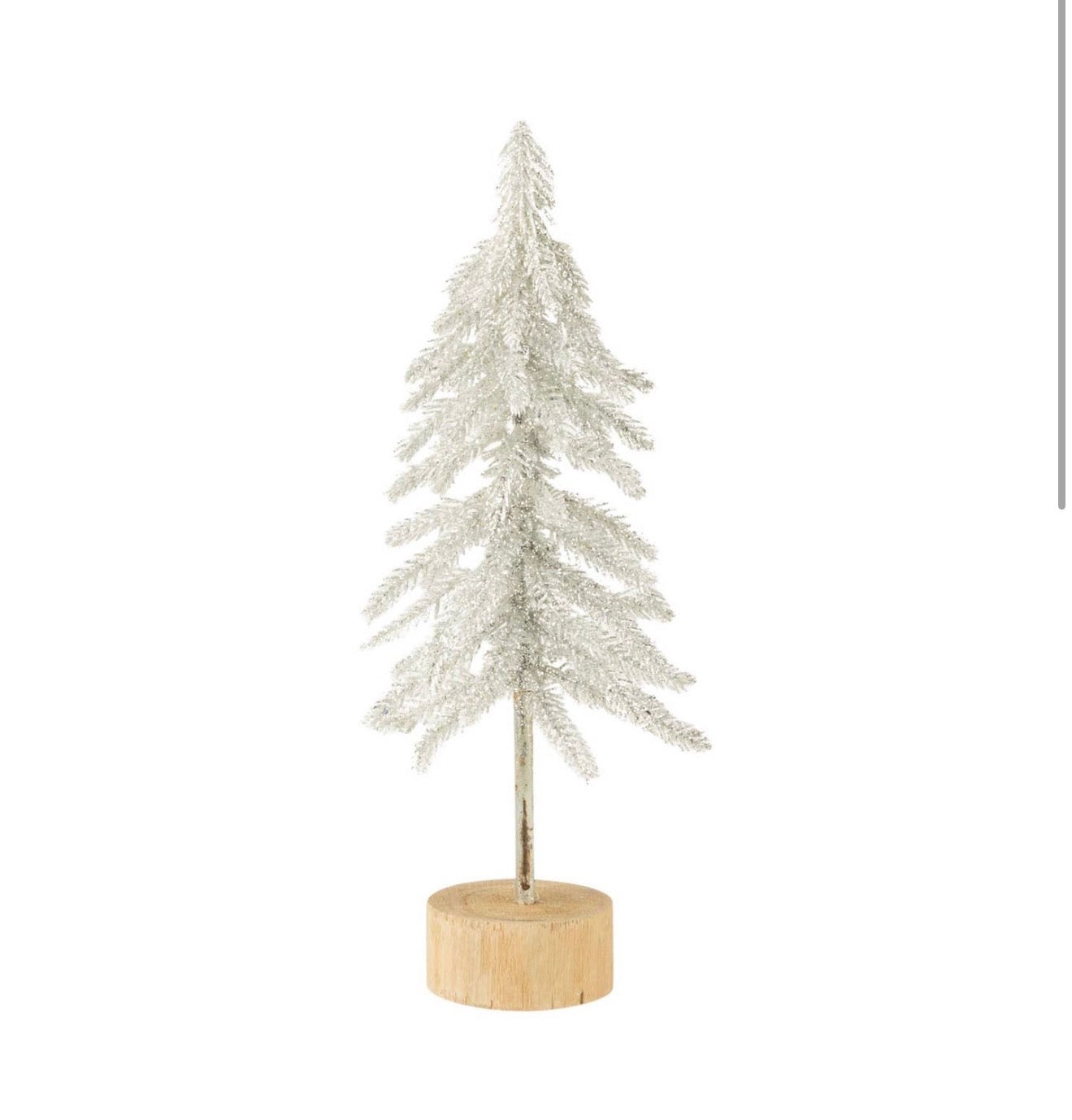 Frosted Silver Glitter on White Tree Branches, 11 Inches