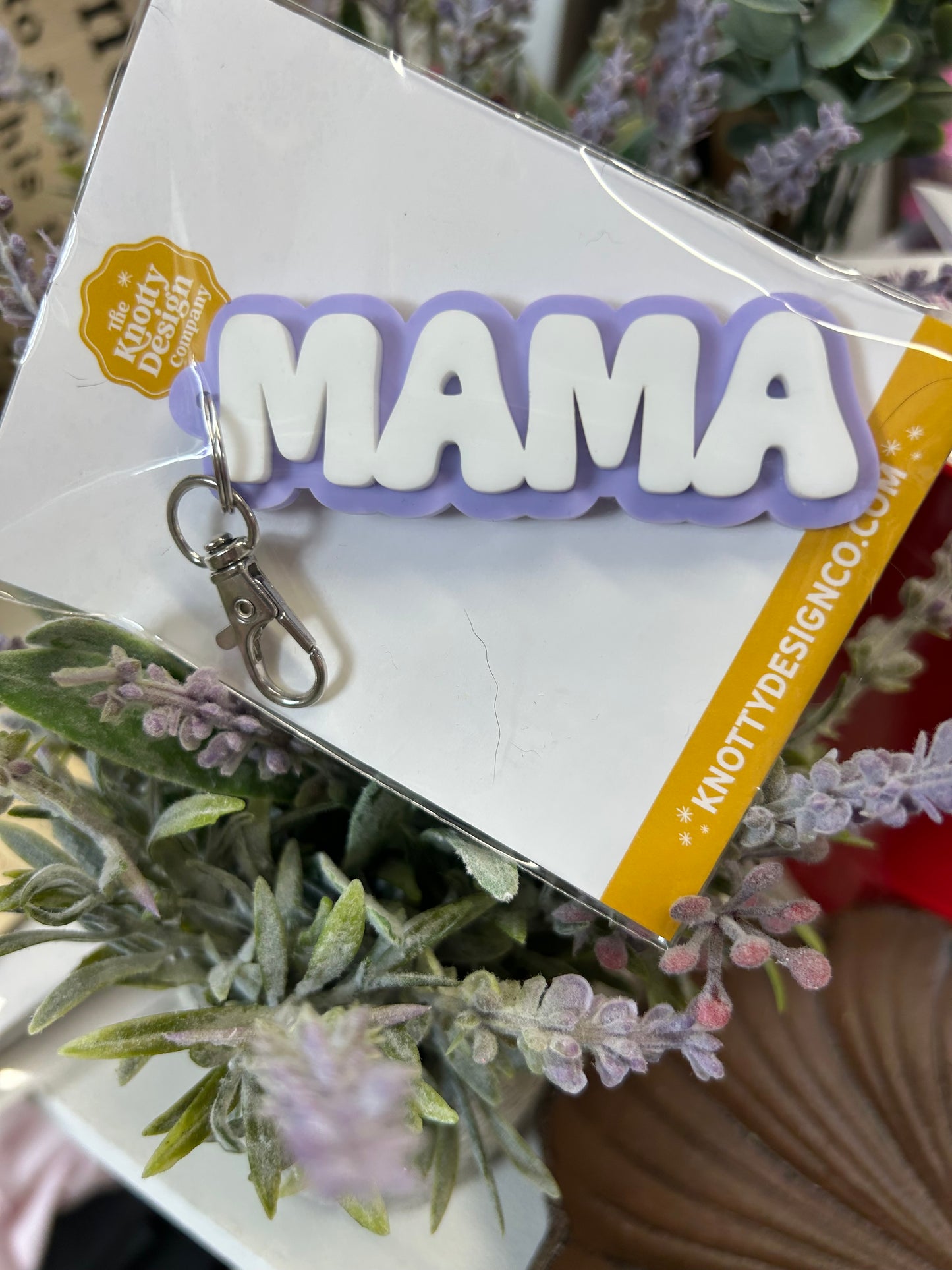 Mama 3D Acrylic Keychain: Lilac by Knotty Design Co.