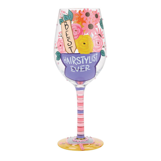 Best Hairstylist Ever Wine Glass