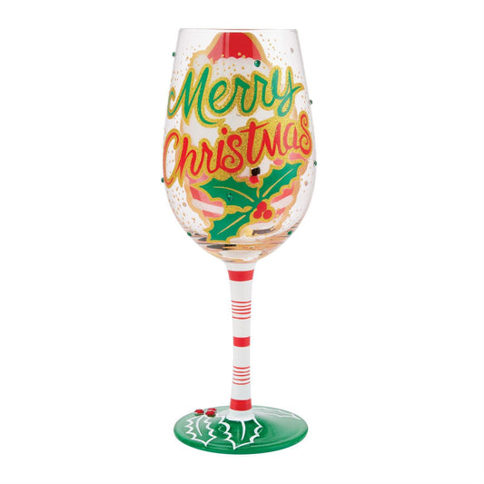 Here Comes Santa Claus Wine Glass by Lolita