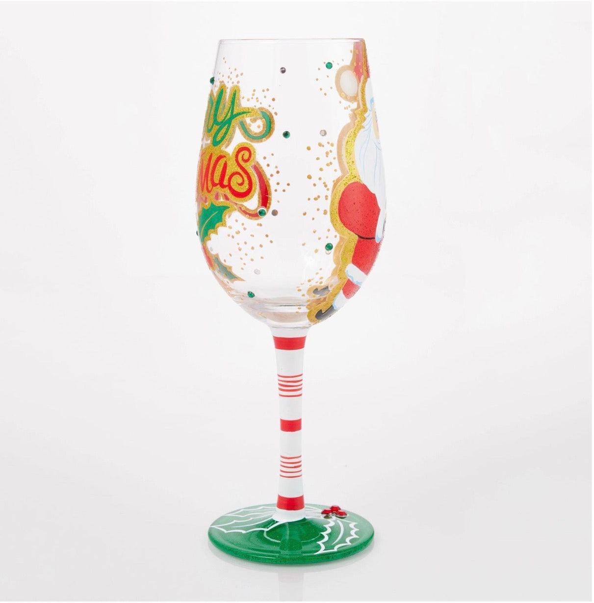 Here Comes Santa Claus Wine Glass by Lolita