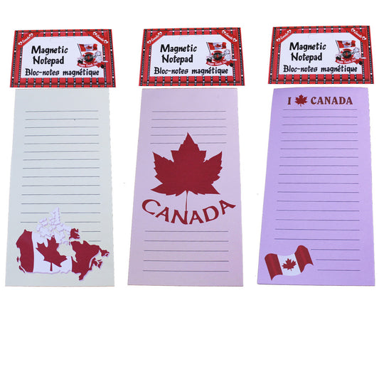 Canada Notepad With Magnet, 3 Assorted (sold individually)