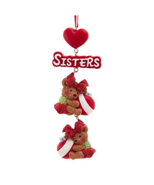 "Sisters" Bear Ornament For Personalization by Kurt Adler