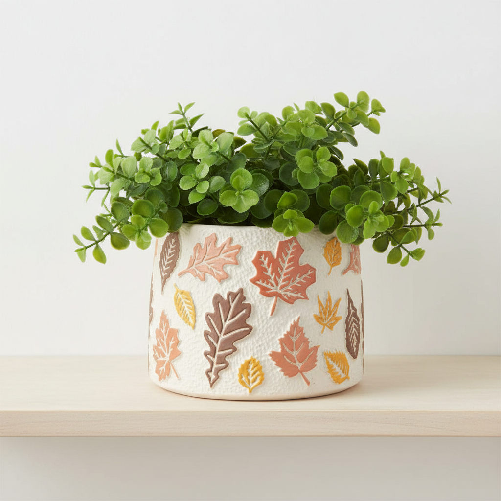 Small Fall Leaves Planter, 4 Inches High