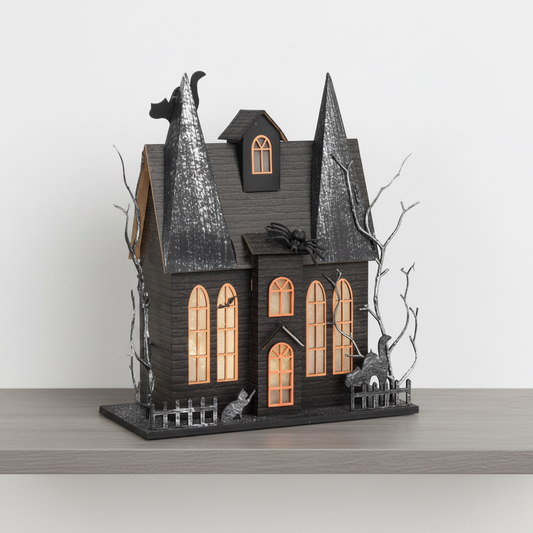 Large Spooky LED Light Mansion, 12 Inches ahigh