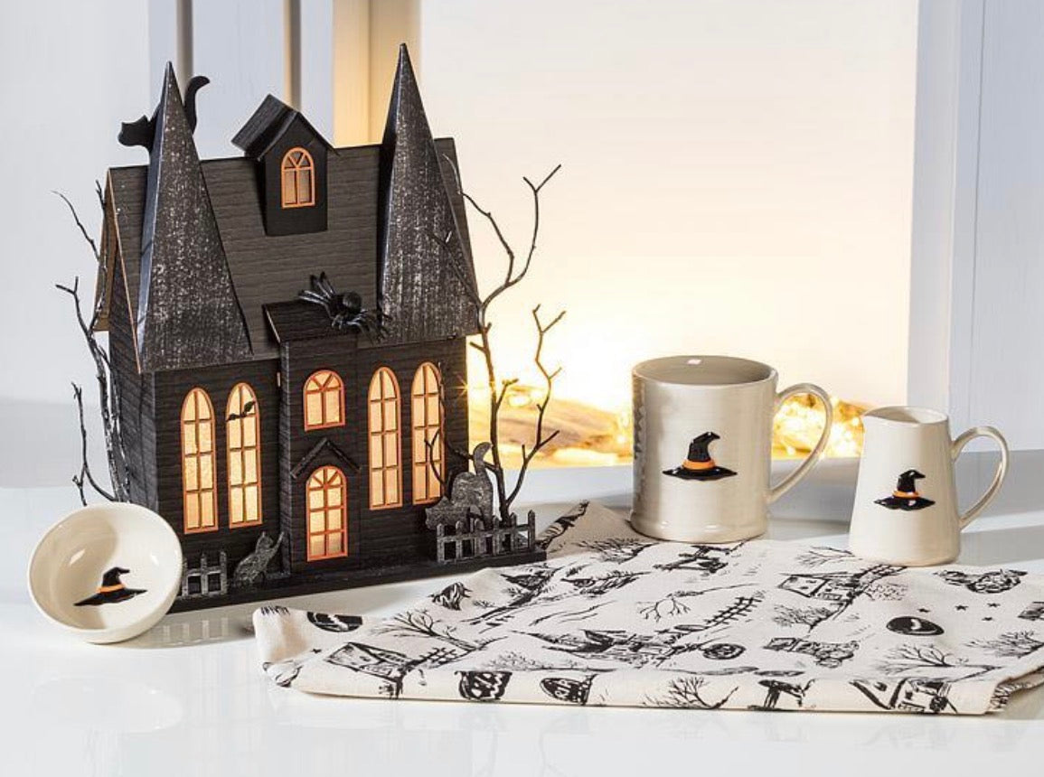 Large Spooky LED Light Mansion, 12 Inches ahigh