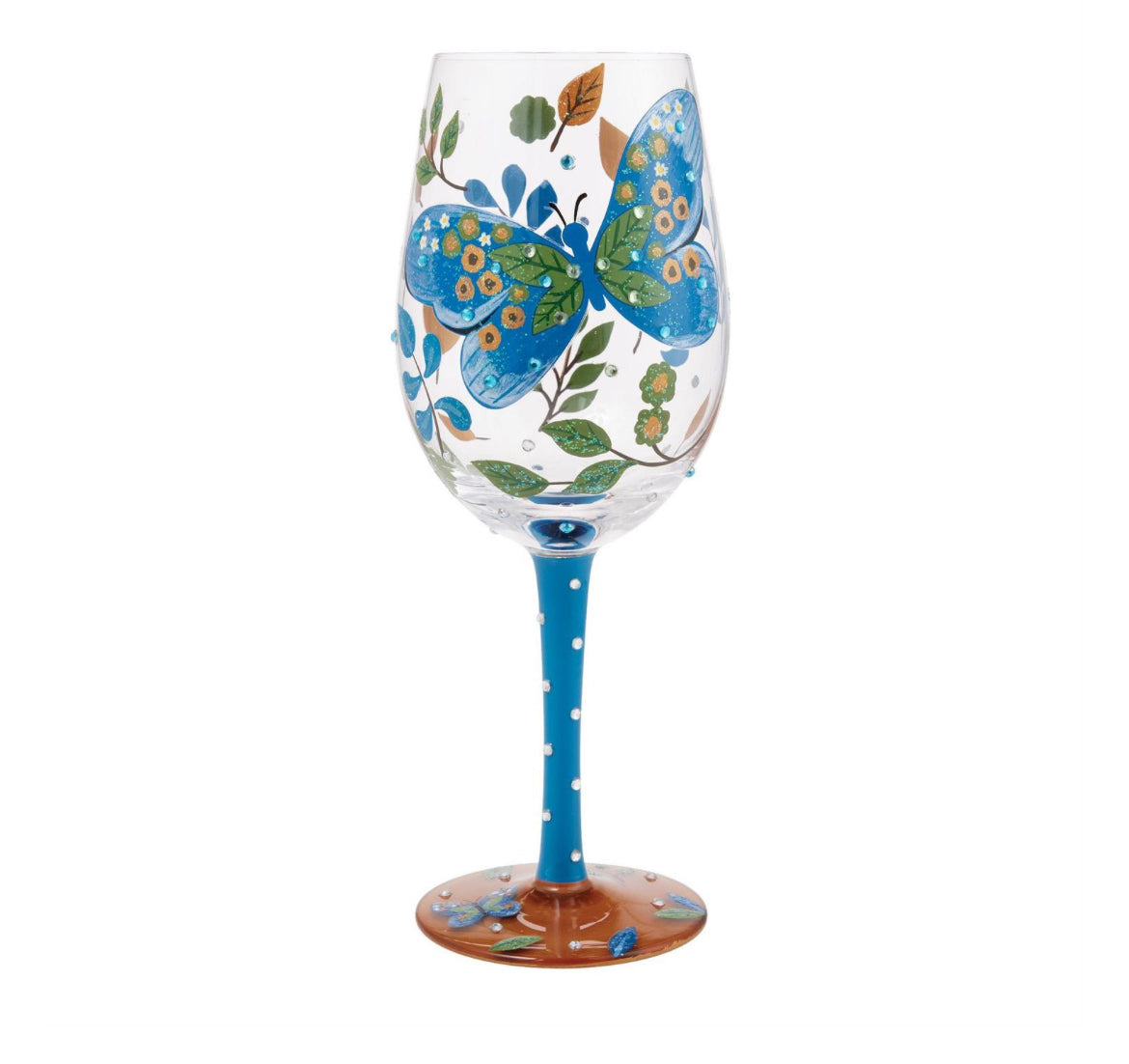 Garden Butterfly Wine Glass
