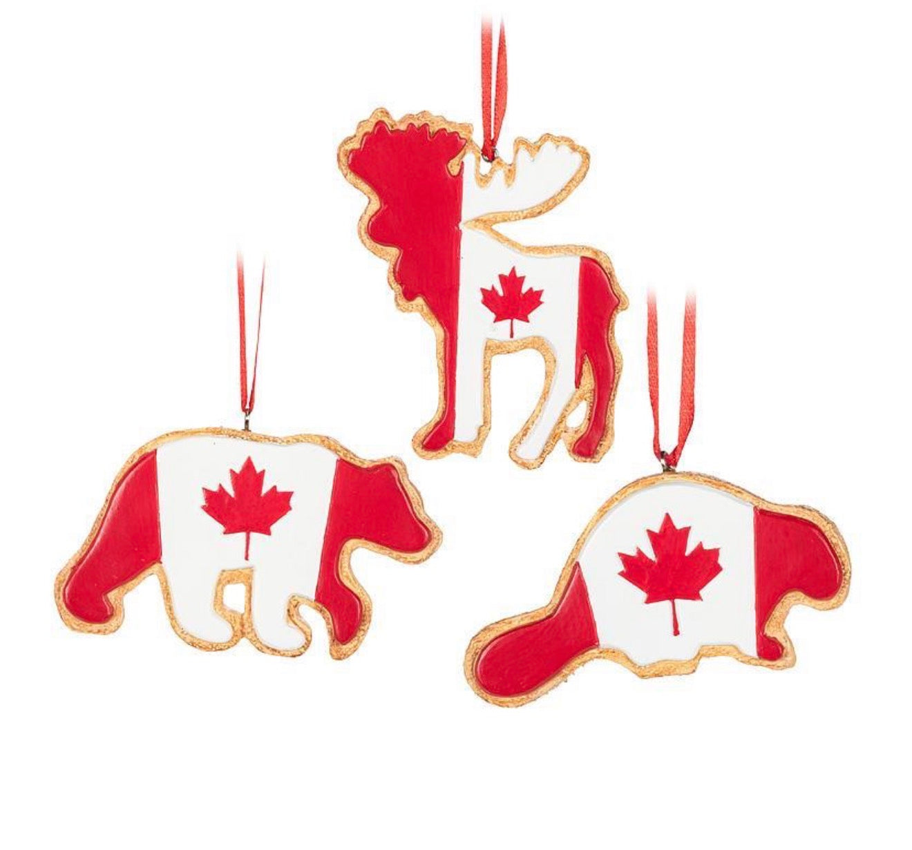 Canada Flag Animal Cookies Ornament