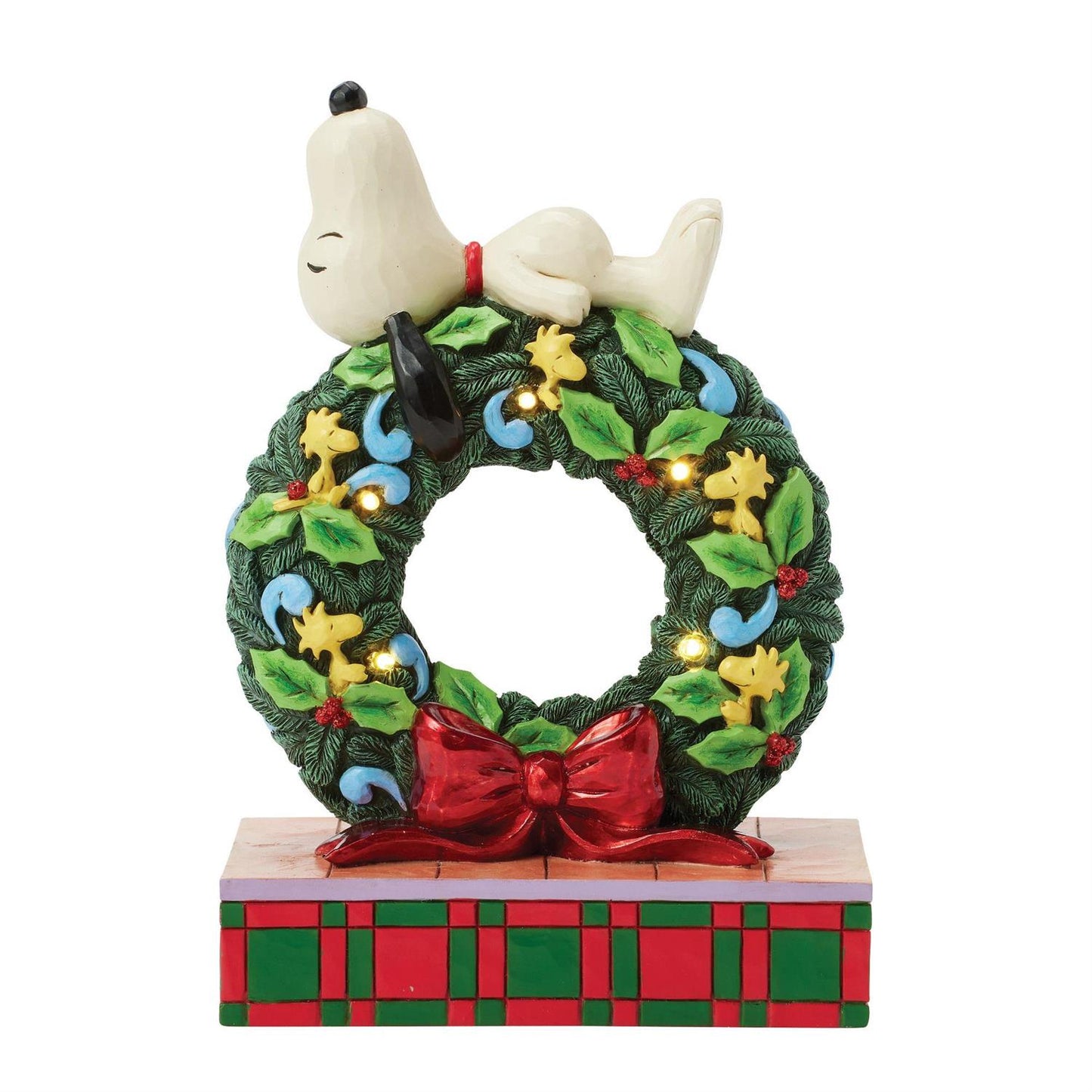 Snoopy Sleeping on LED Wreath by Jim Shore