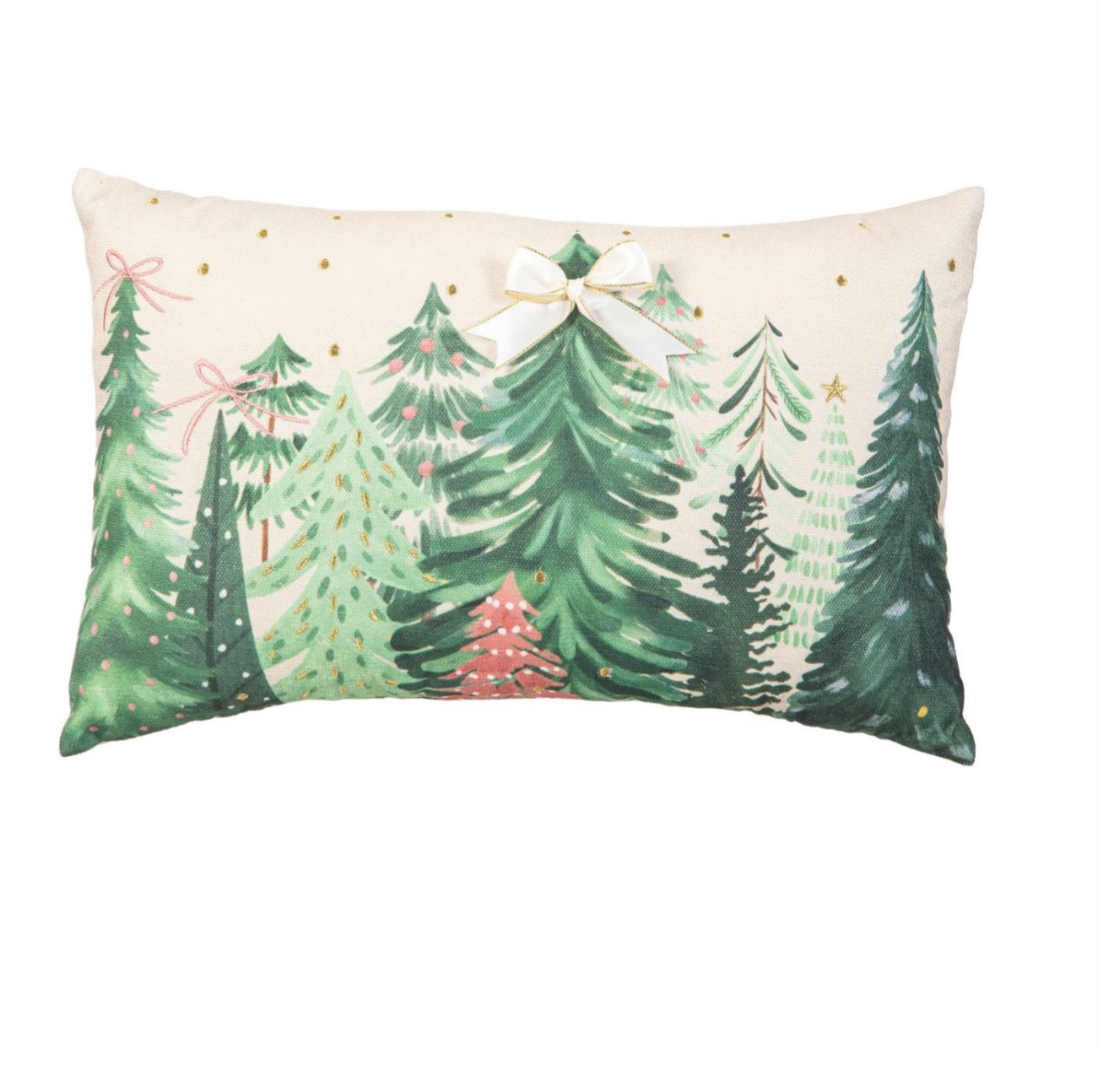 Shades of Emerald Throw Pillow Lumbar Trees, 16"L x 10"H