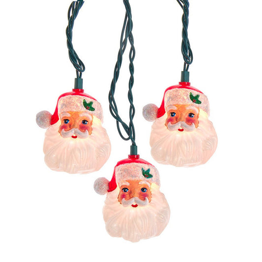 9' UL 10L Santa Head Light Set With End Connect