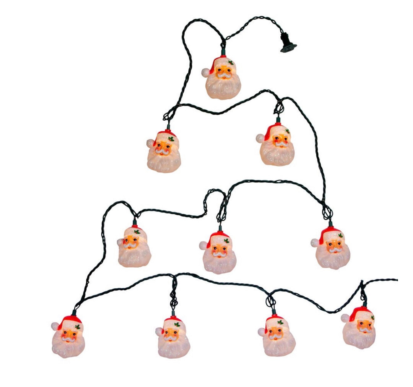 9' UL 10L Santa Head Light Set With End Connect