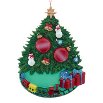 Enhance your holiday decor with our stunning 5" Resin Christmas Tree Family of 2 Ornament. Made with high-quality resin, this ornament adds a touch of elegance to your Christmas tree. Personalize it by writing your family's names on the Christmas balls for a truly unique and meaningful decoration. 
