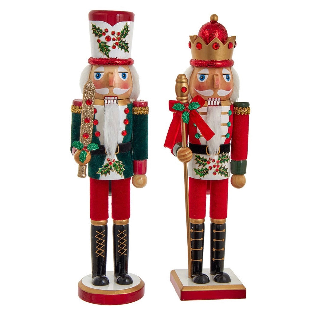 15“ Holly And Berries Nutcrackers, 2 Assorted (sold individually)