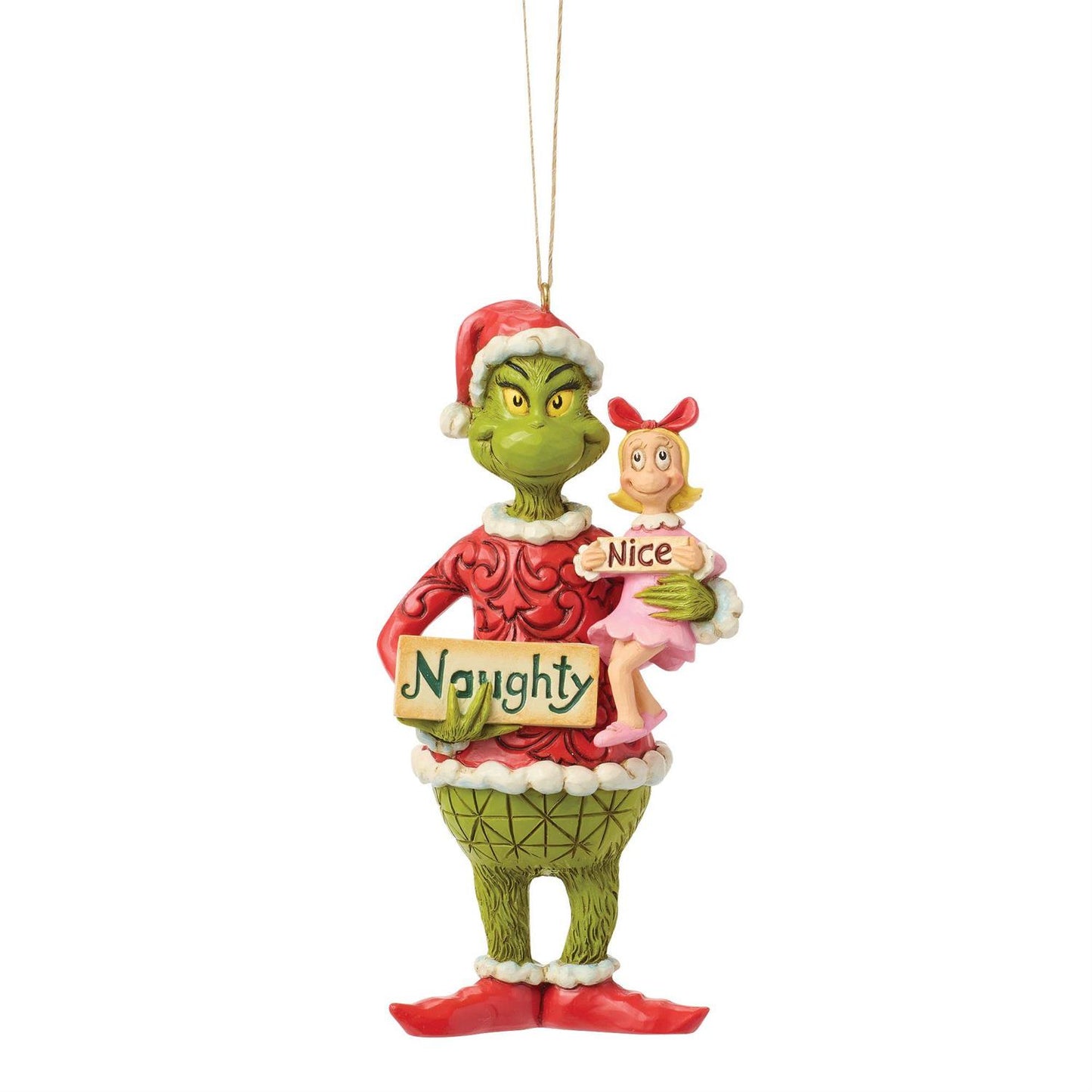Jim Shore Grinch and Cindy Lou with Signs