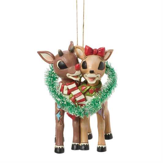 Rudolph & Clarice Heart Holiday Ornament by Jim Shore