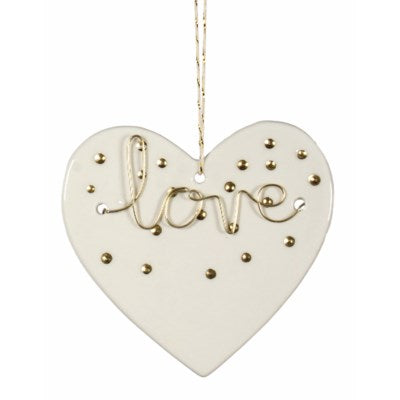 ORNAMENT WHITE HEART LOVE