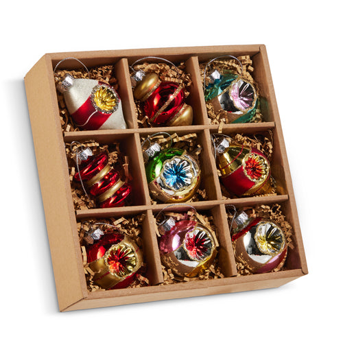 2" BOX OF VINTAGE ORNAMENTS