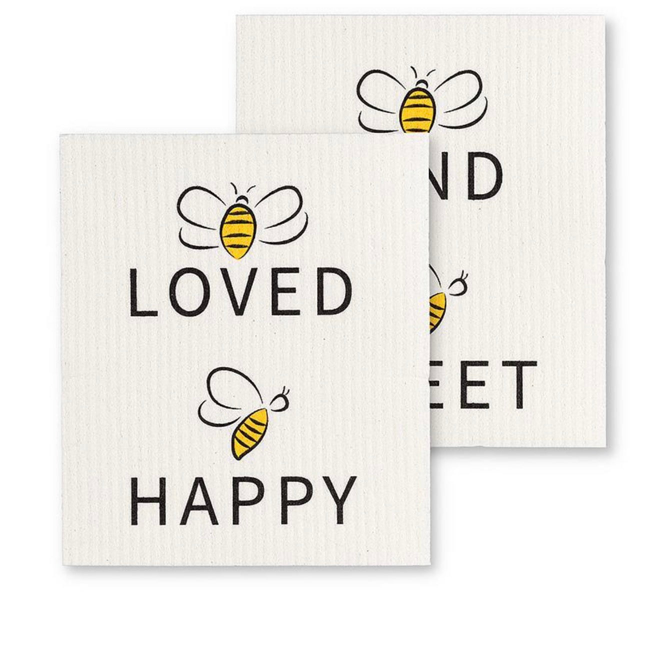 Bee Loved Dishcloths. Set of 2