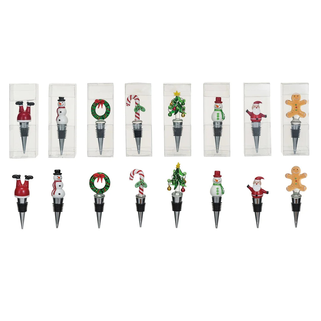 Christmas Wine Stoppers, 8 Assorted (Sold Individually)