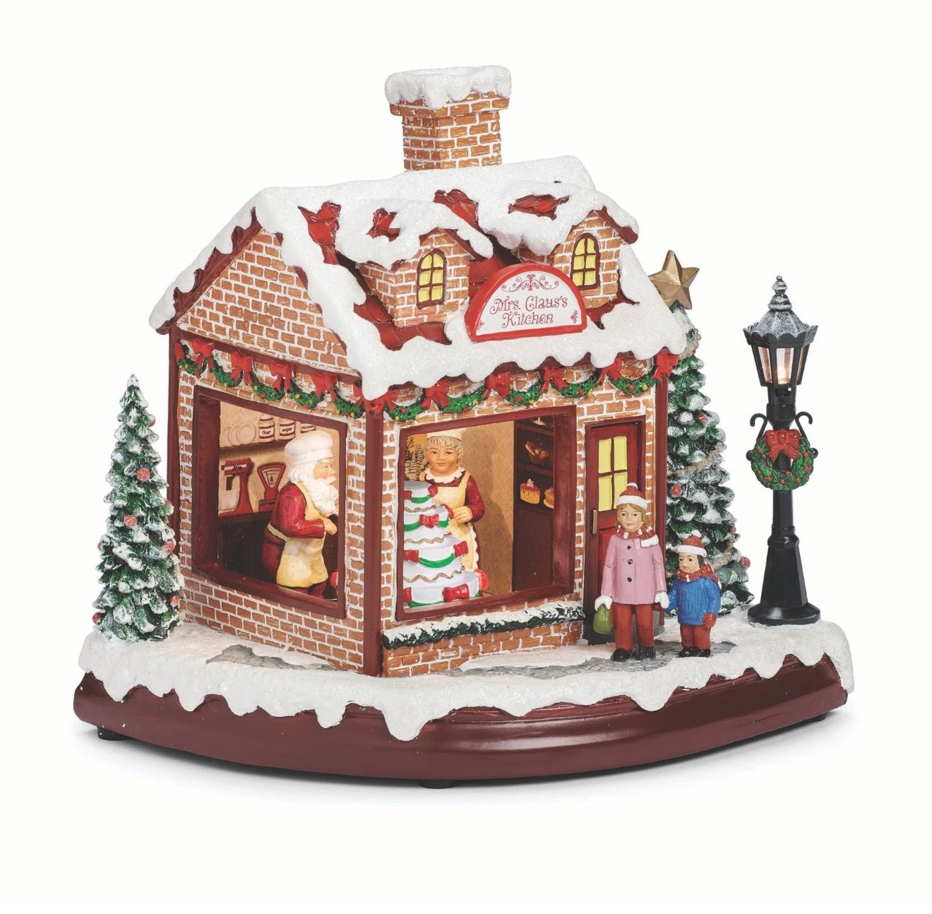 Amusements Lighted Musical Rotating Claus Kitchen