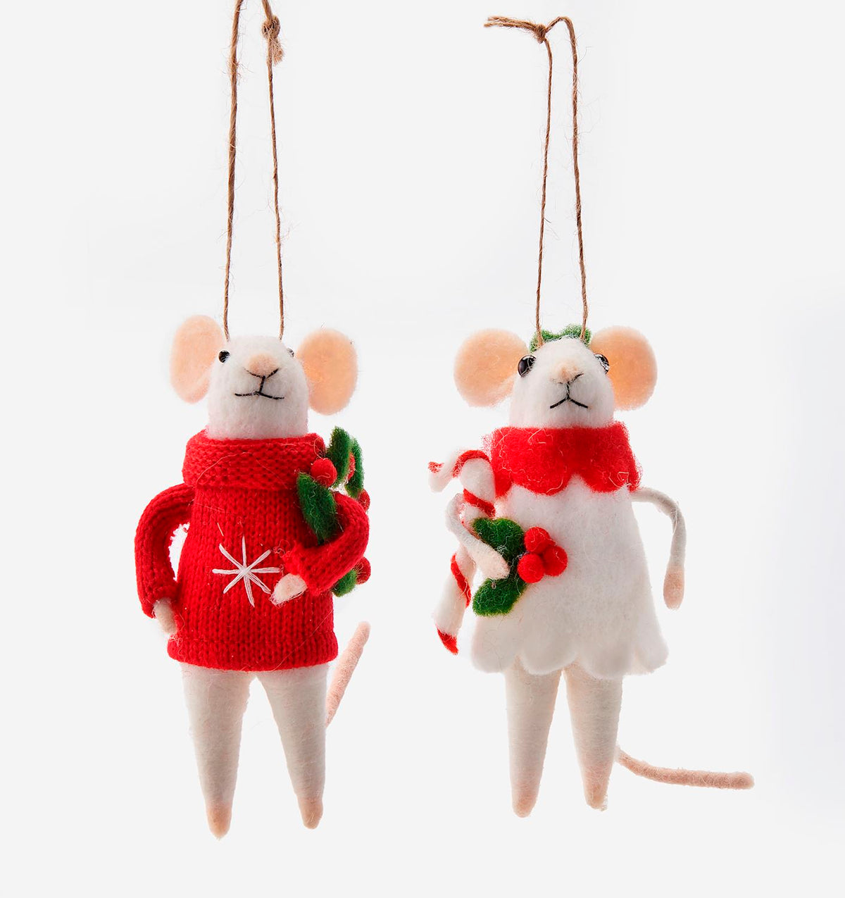 Wool Mouse Ornament, 2 Assorted (sold individually)