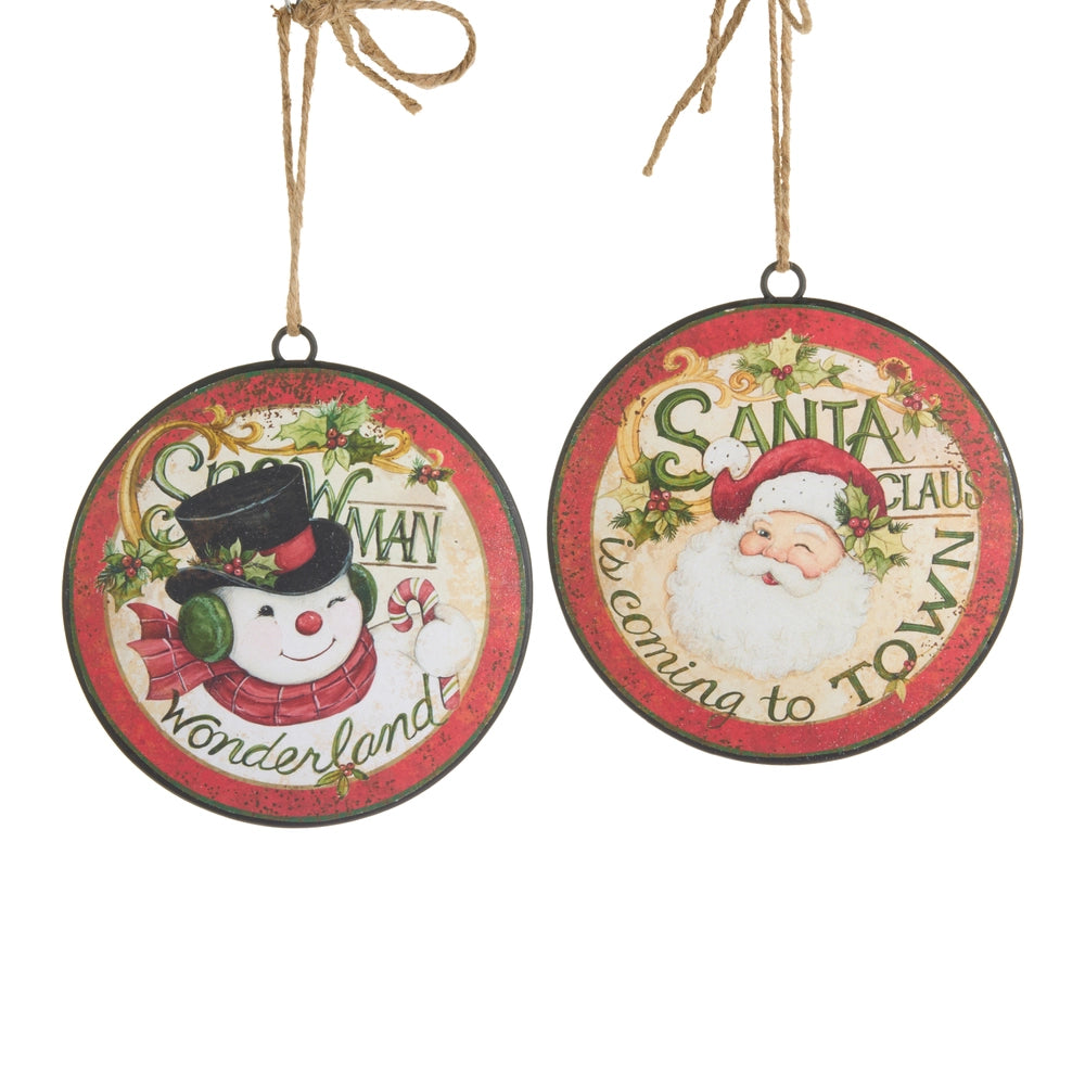 5" Coming To Town 2-Sided Disc Ornament, 2 Assorted (sold individually)